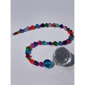 Beaded Suncatcher Bright Multicolored Crystal Prism Hanging Patio Decor Yard Art
